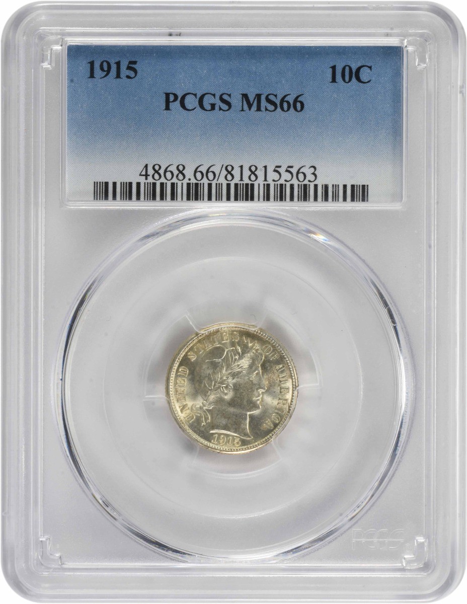1915 Barber Silver Dime MS66 PCGS