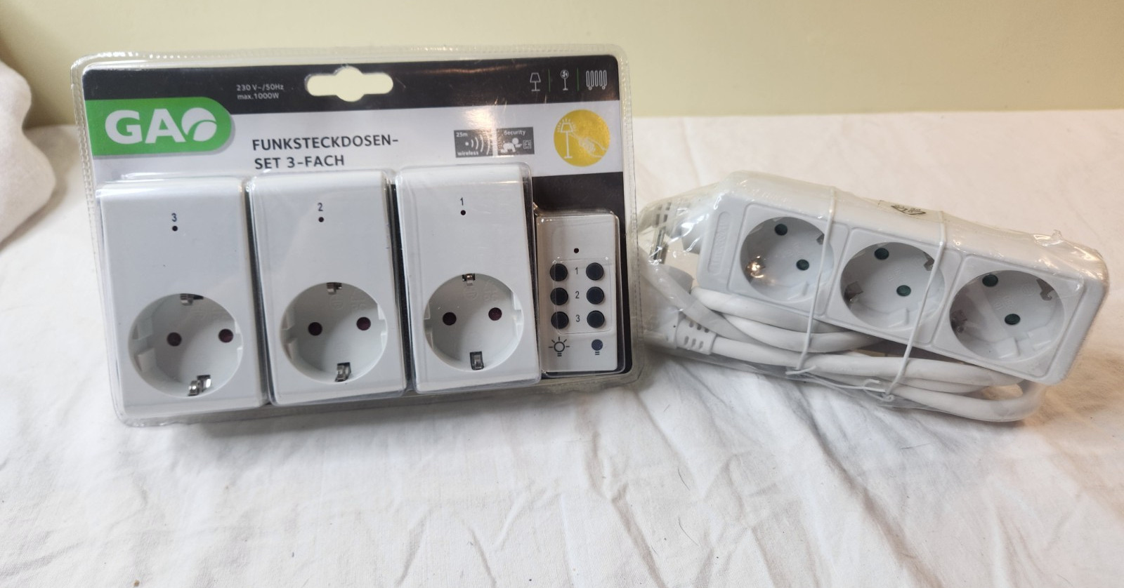 GAO 3-Way Wireless Socket German Version & Power Strip 230V