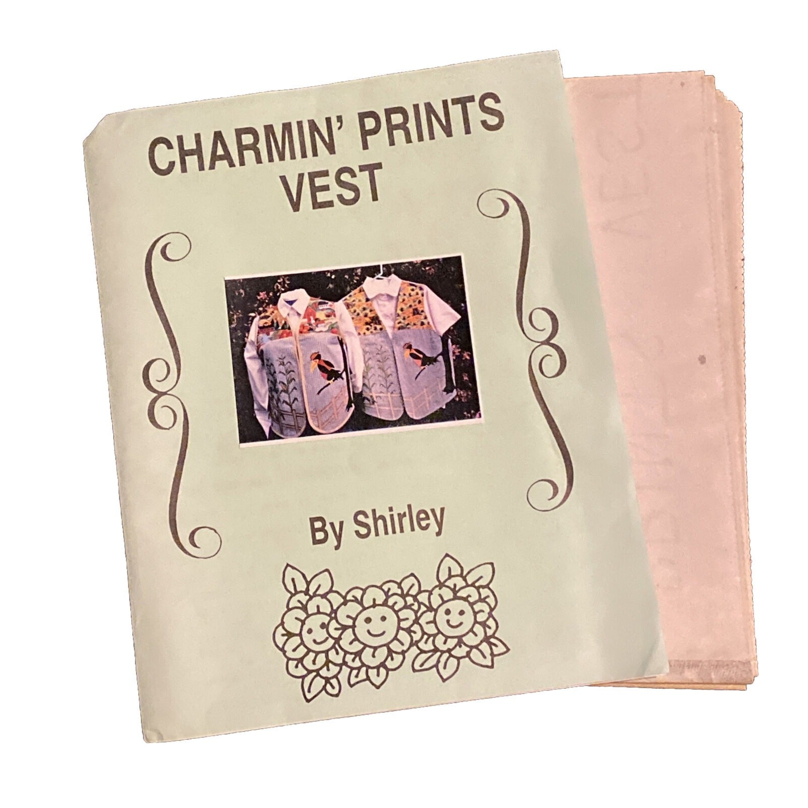 Charming’ Prints Vest Sewing Pattern By Shirley Seamstress Applique S - L UNCUT