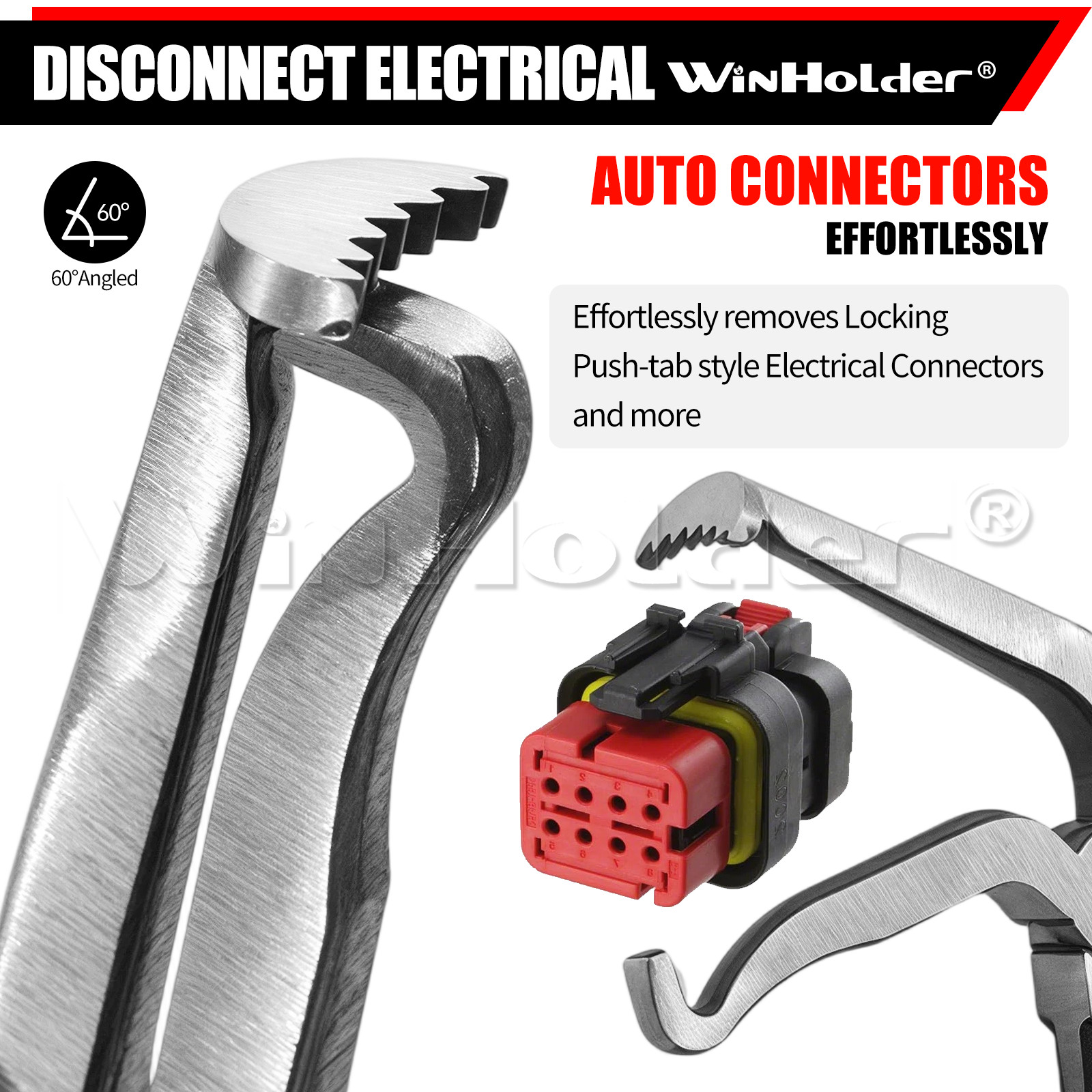 4pc Electrical Disconnect Pliers 60° Automotive Electrical Connector Separator