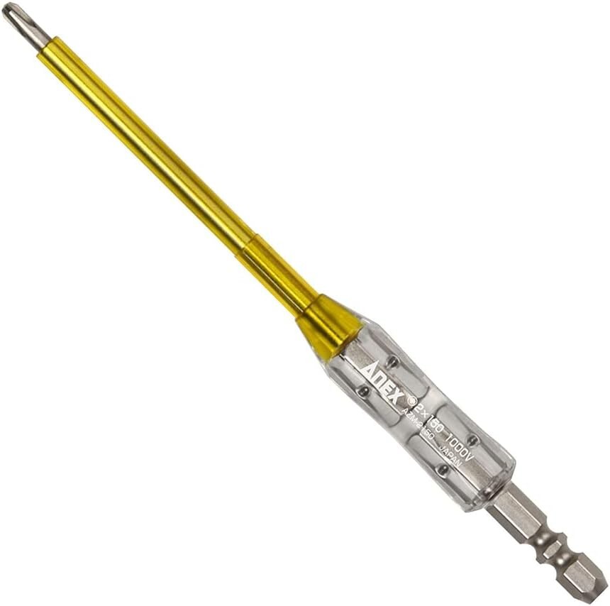 ANEX INSULATION Screwdriver Single Headed Bit 1000V Suppot +2x150mm AZM-2150 JP