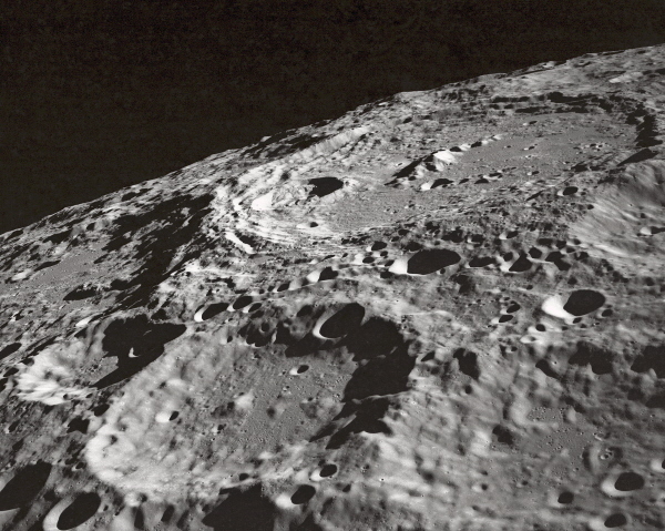 New 11x14 Space Photo: Terraced Walled Moon Crater, Taken by Apollo 10 in 1969
