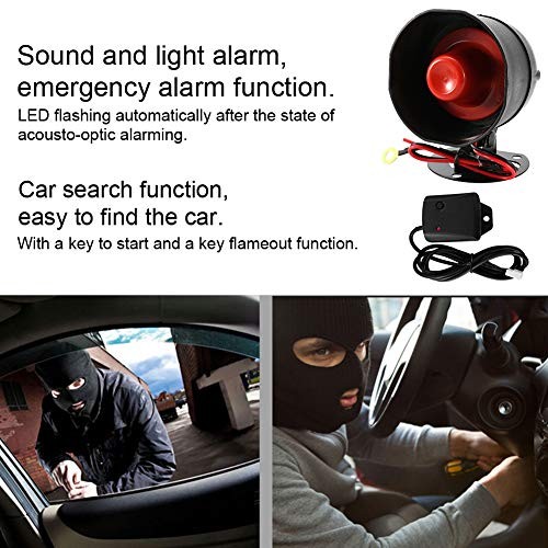 Car Alarm System with Remote Start Push to Engine Start Stop Button 12V