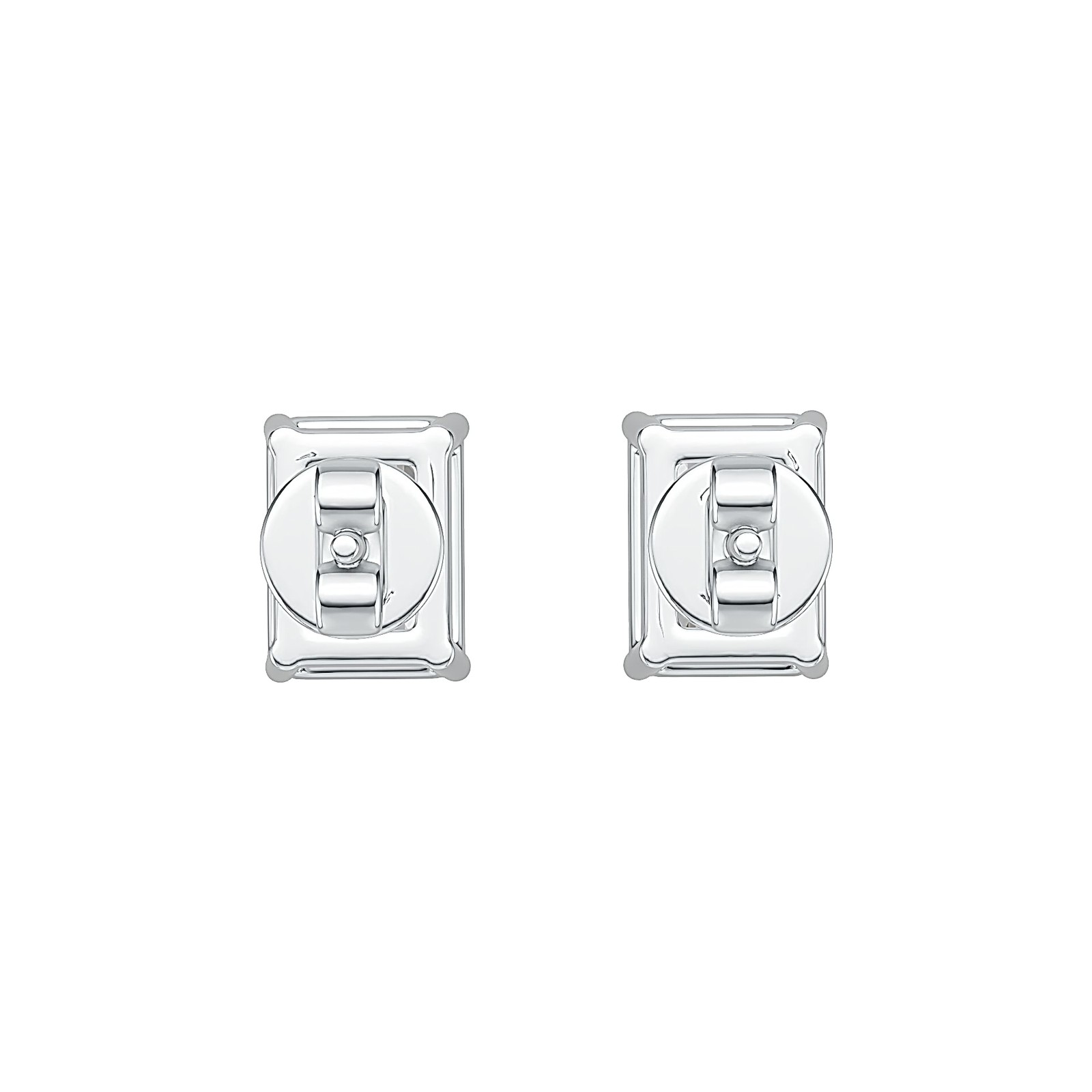 Sterling Silver Semi Mount Earrings Setting Emerald OCT 8X6mm