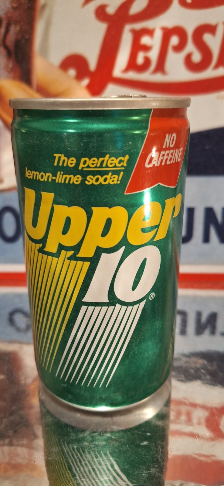 🍺 Upper 10 Cola Soda Pop Can Advertising Prop Empty 70's 80's