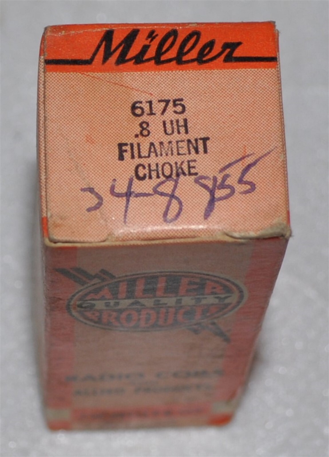 J.W. MILLER PART # 6175  .8uH RADIO FILAMENT CHOKE COMMERCIAL SURPLUS NEW