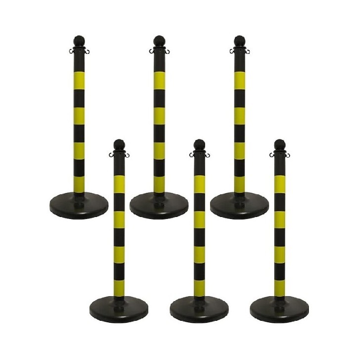 Mr Chain 96429-6 Stripped Medium Duty Stanchion 40" Height 6 Pack