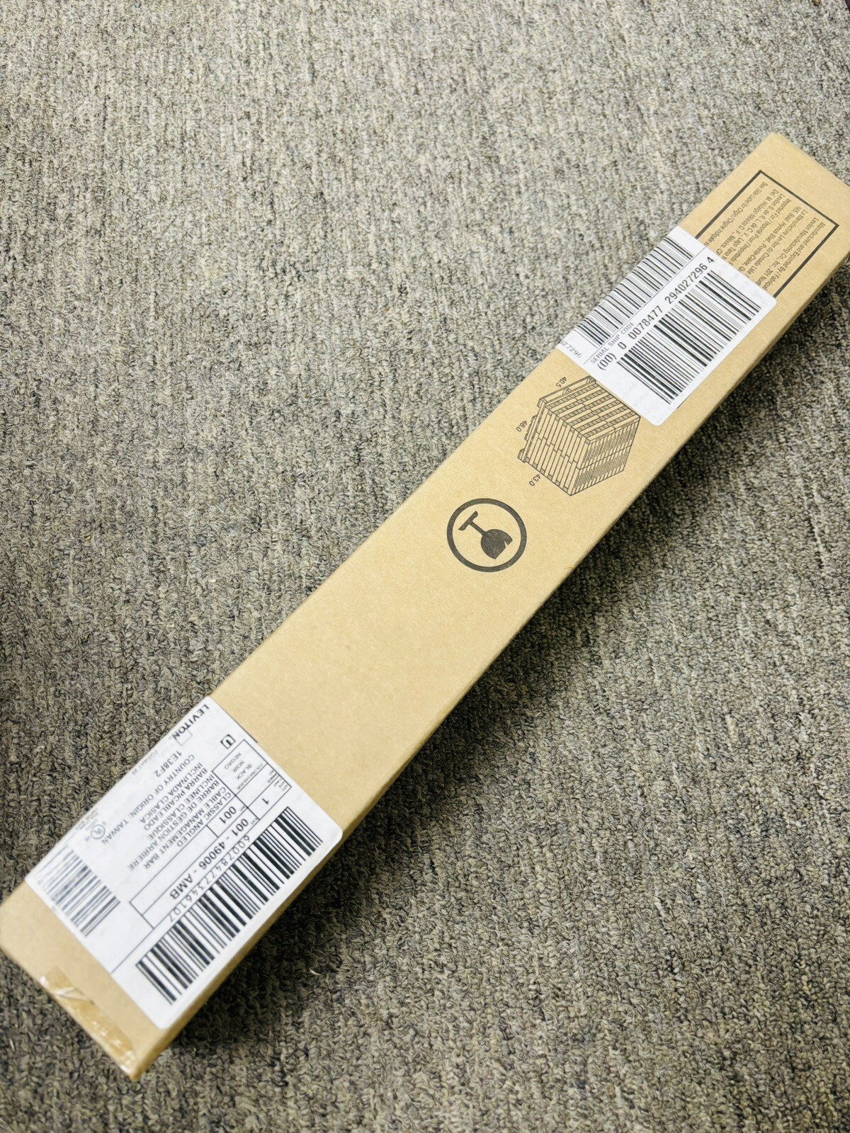 49006-AMB (LEVITON) ANGLED CABLE MGMT BAR BLACK