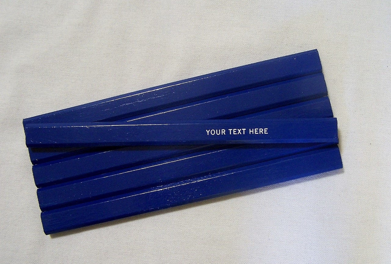 6 "Royal Blue"  Personalized Carpenter Pencils