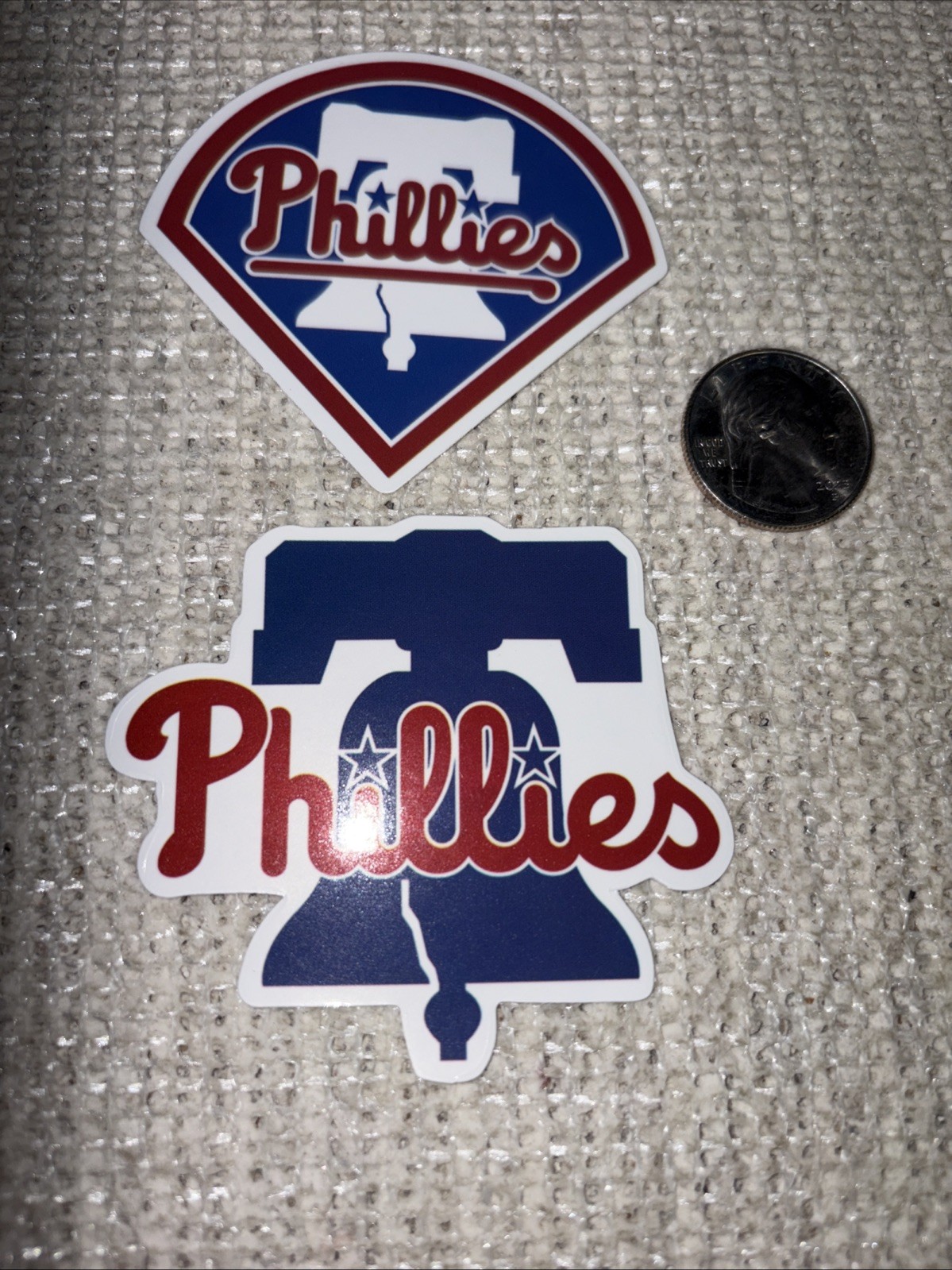 (2) - Philadelphia Phillies Vinyl Stickers - 2-1/2 Inch