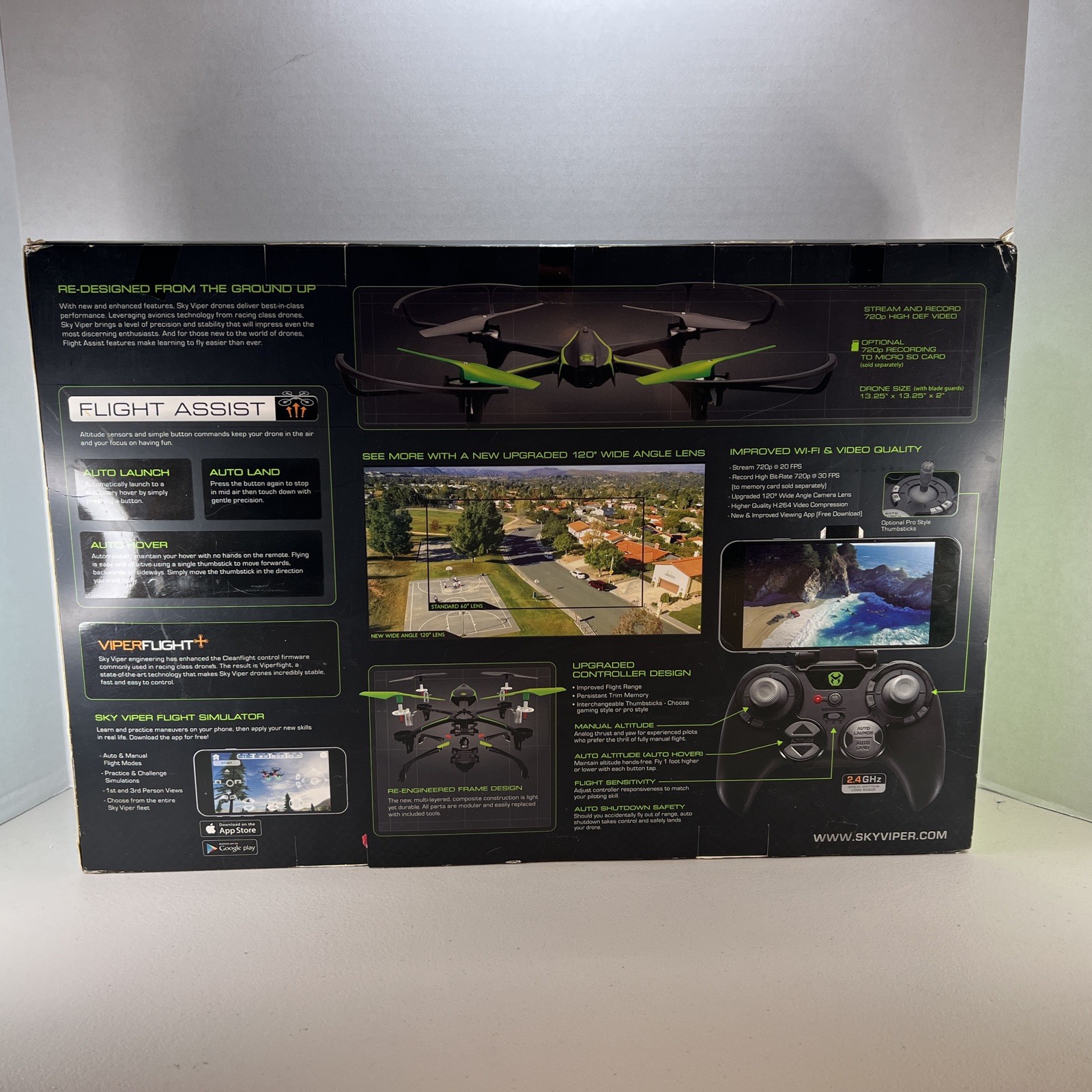 Sky Viper V2400HD Streaming Video Drone with Controller Black New In Box.