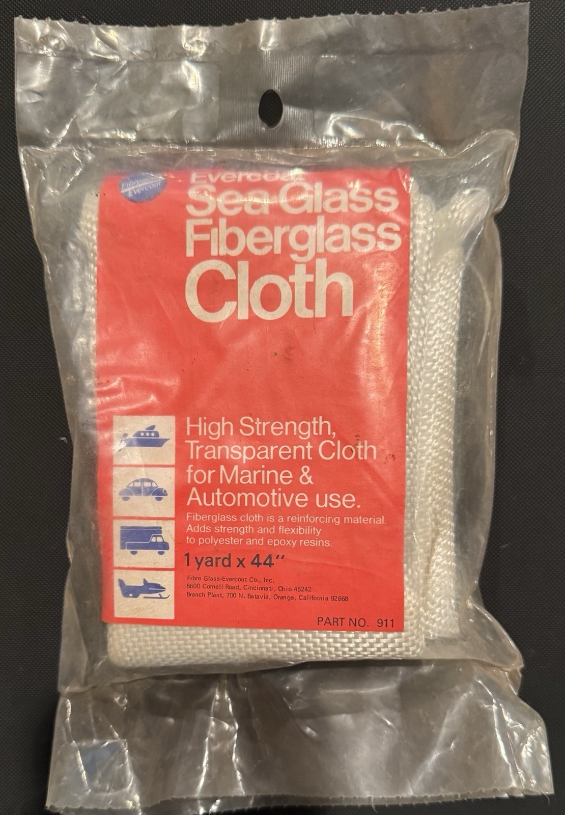 Evercoat 100911  Sea-Glass Fiberglass Cloth 44" x 1 yds./Package