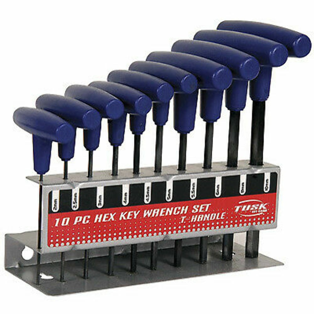 Tusk 10-Piece Hex Key T-Handle Allen Wrench Set Metric 1134030001