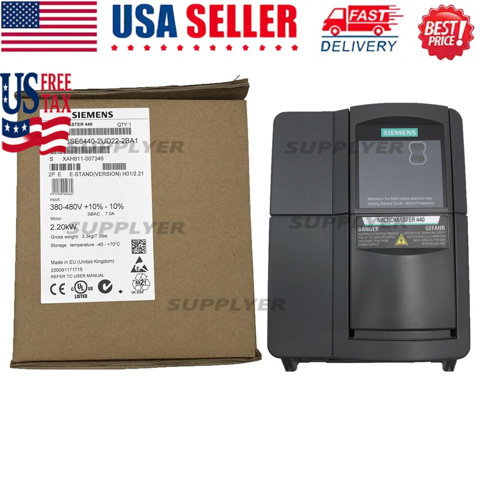 New Siemens 6SE6440-2UD22-2BA1 6SE64402UD222BA1 MICROMASTER440 without filter