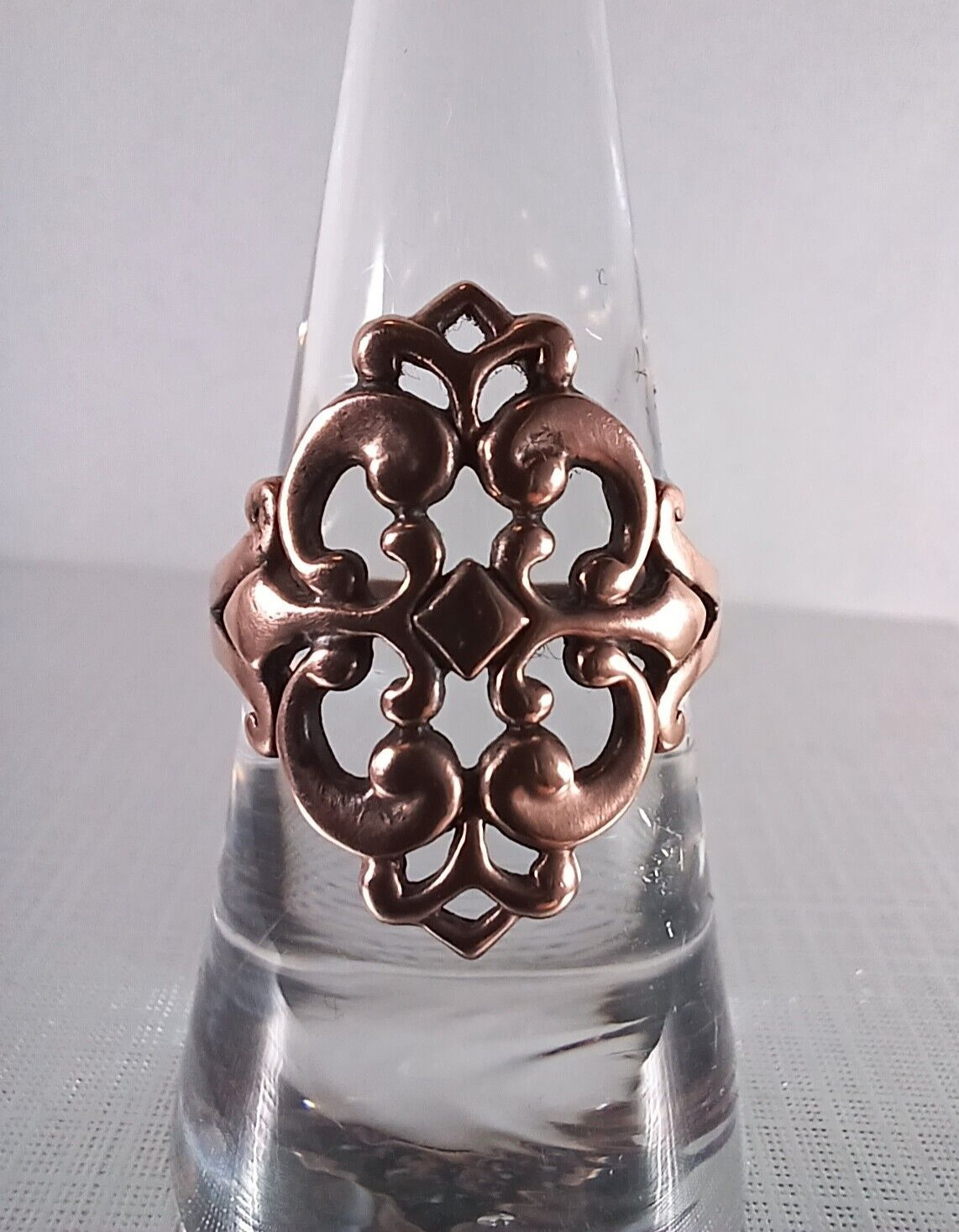Copper Scrollwork Artisan crafted Ring size 7 3/4