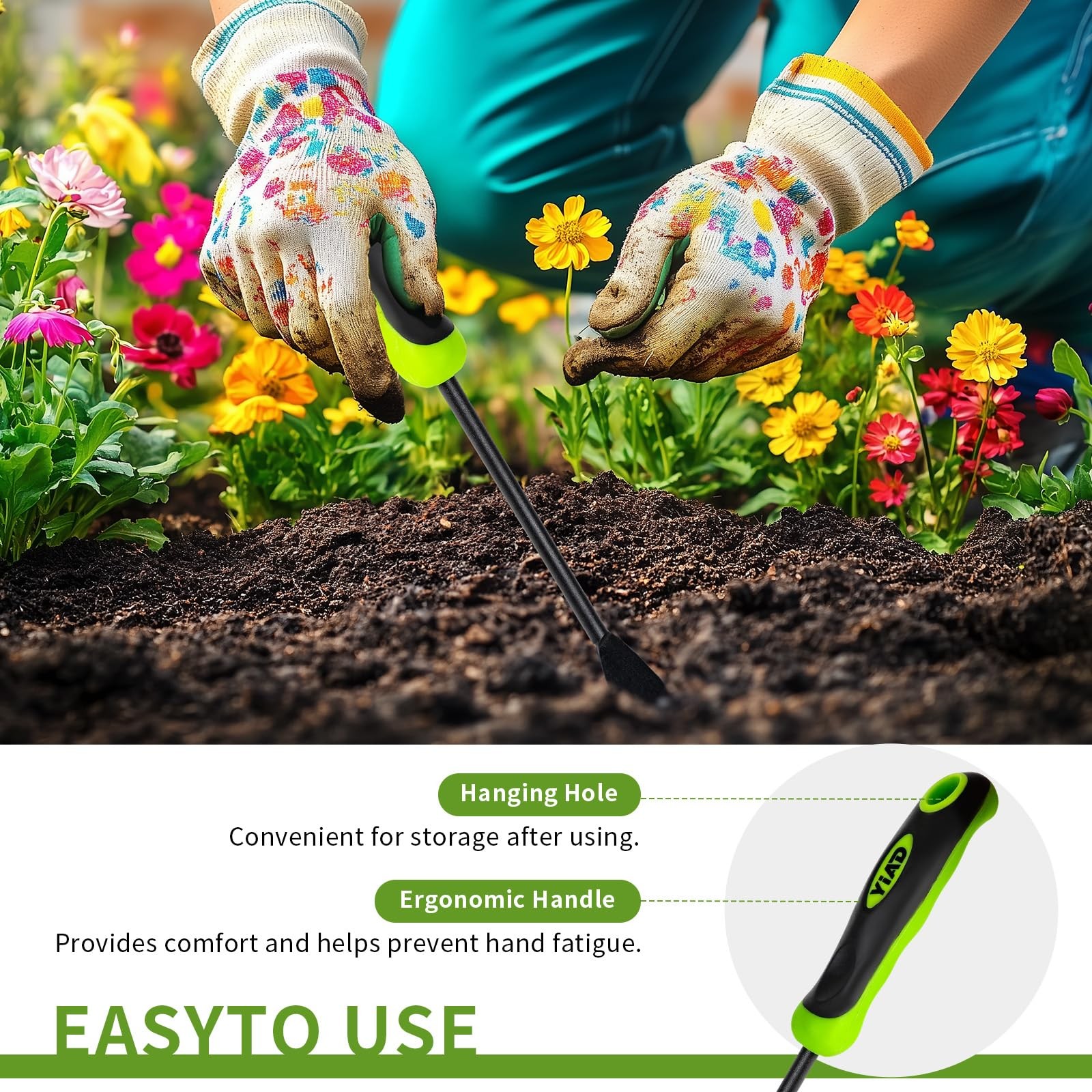 YIAD DRAGON HORSE Dandelion Weed Puller Tool, Tool with green