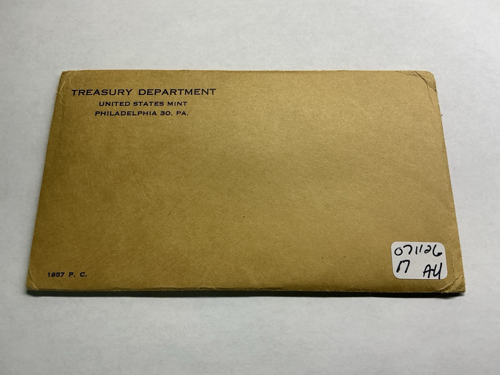 1957 Unopened US Mint Silver Proof Set in Flat Pack Envelope 071126 17au