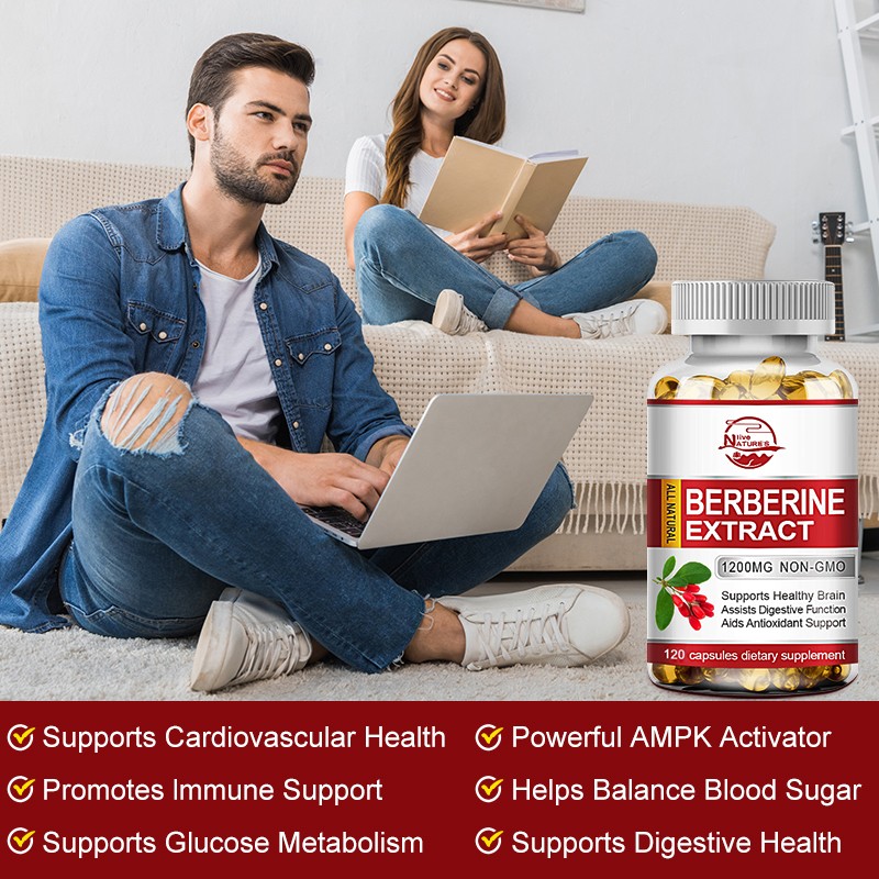 120 Capsules Premium Berberine HCL 1200mg High Potency Blood Sugar Support US