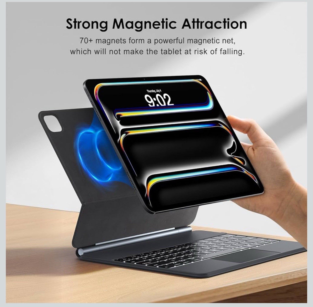 iPad Pro 13-inch (M4 2024 / M5 2025), Magic-Style Magnetic Keyboard Case