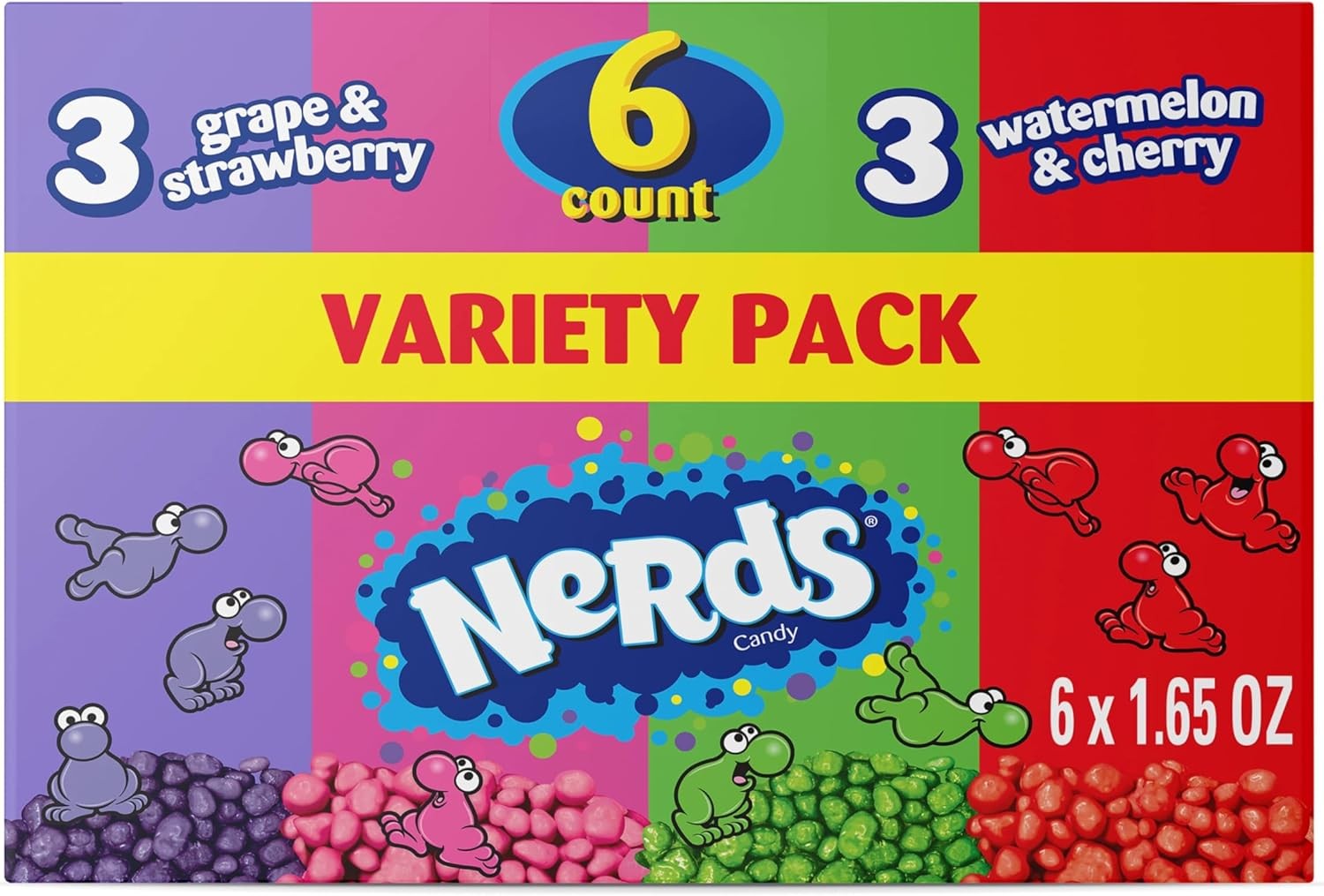 NERDS Candy,  Variety Pa, Grape & Stberry, Watermelon & Cherry,