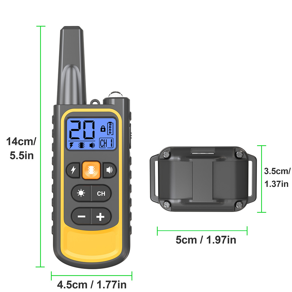 3300FT Dog Training Collar with Remote IP67 Waterproof Rechargeable Pet E-Collar