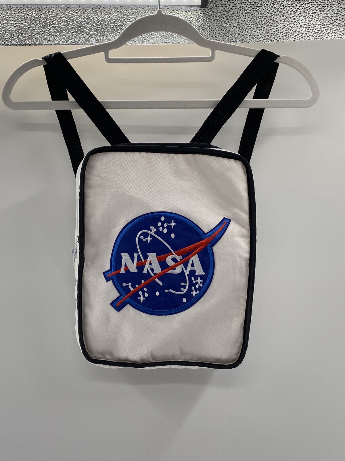 NASA White Backpack Embroidered Patch Logo