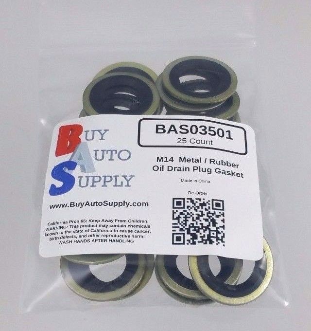 (25) M14 Metal Rubber Oil Drain Plug Gasket *Fits* Ford Linclon Vehicles 097-025