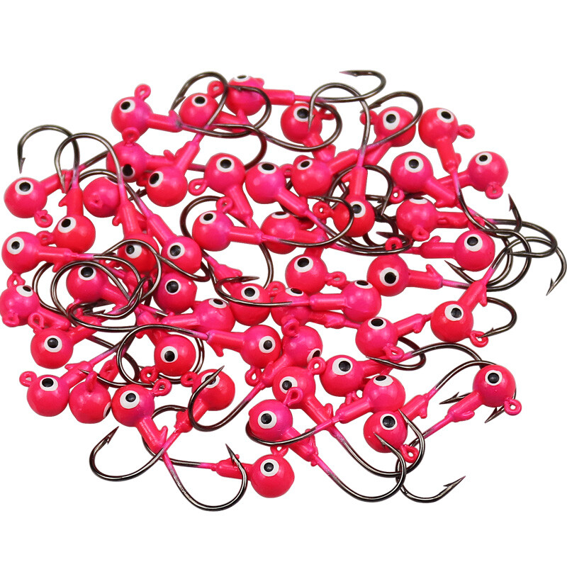 100Pcs 1/32 1/16 oz 1/8 oz Lead Jig Heads Fishing Hooks Crappie Bass Trout Lures
