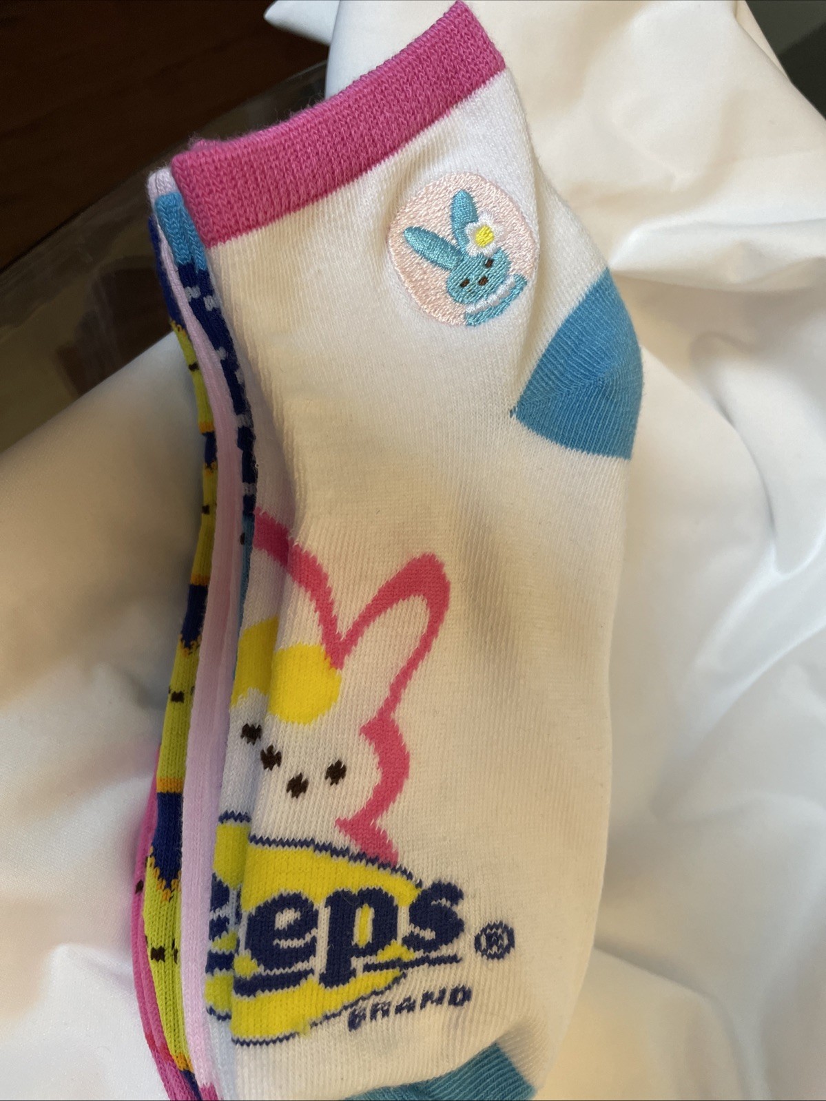 Peeps Women’s ankle Socks Set 5 pairs Size 9-11 /Shoe Size 4-10 Blue Brand New