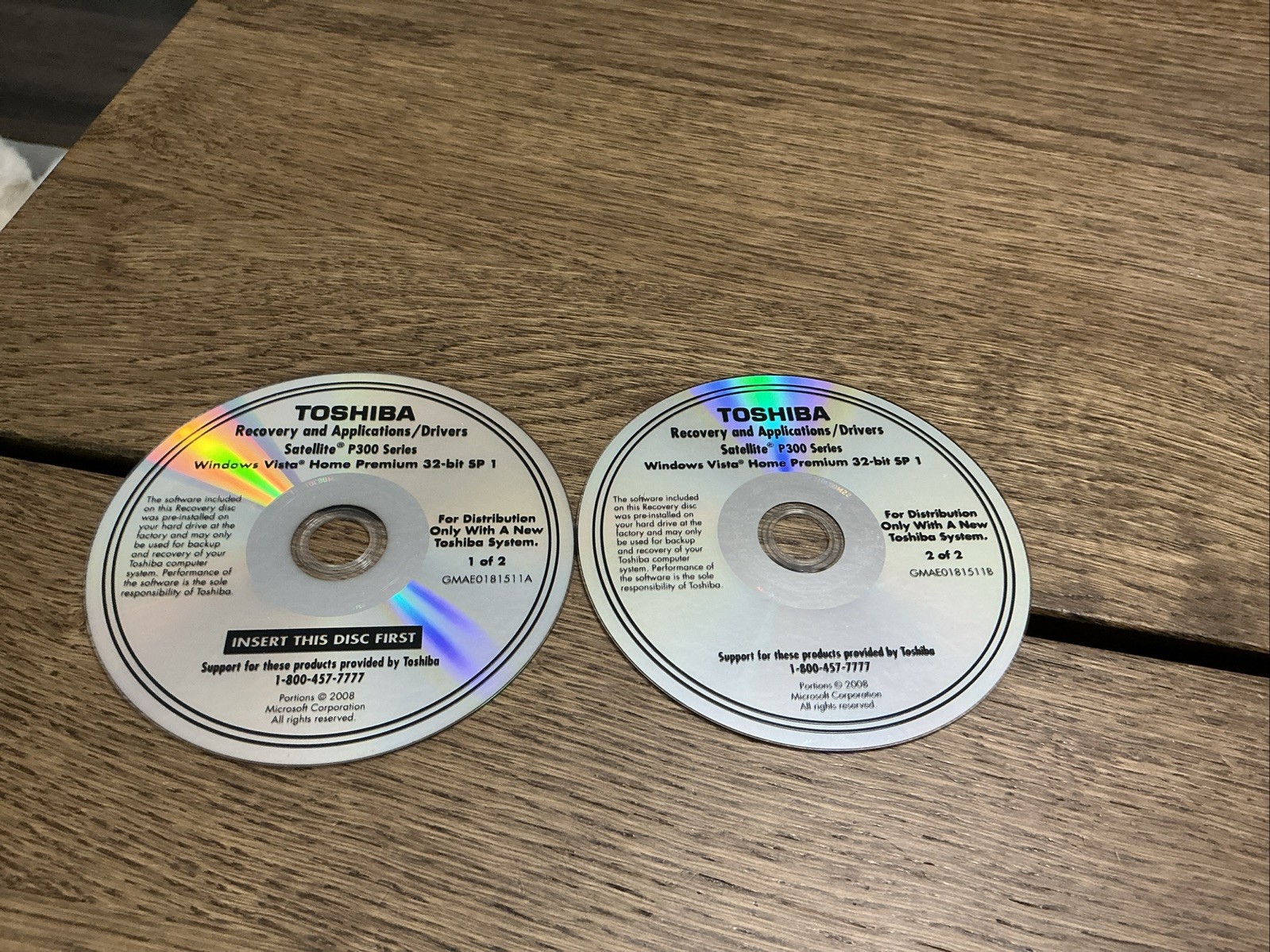 Toshiba Recovery Applications Drivers Satellite P300  Win Vista Home Premium 32