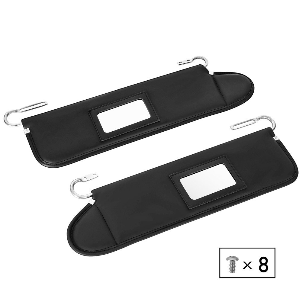 Interior Front Sun Visor Replaced Kit Pair Black for Jeep Wrangler 1987-1995 YJ