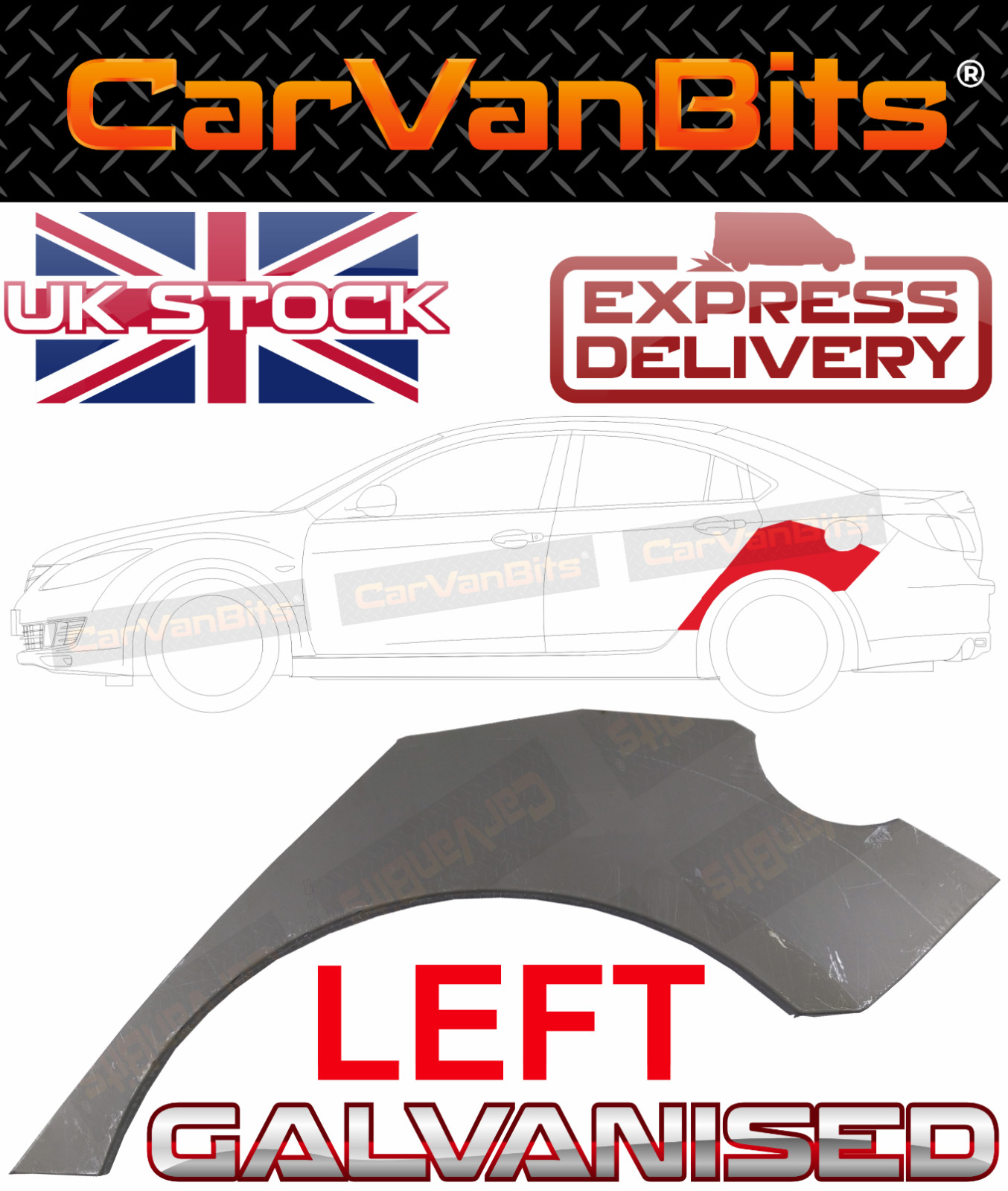 FOR MAZDA 6 MK6 GH 08-12 HATCHBACK REAR WHEEL ARCH REPAIR BODY RUST PANEL LEFT