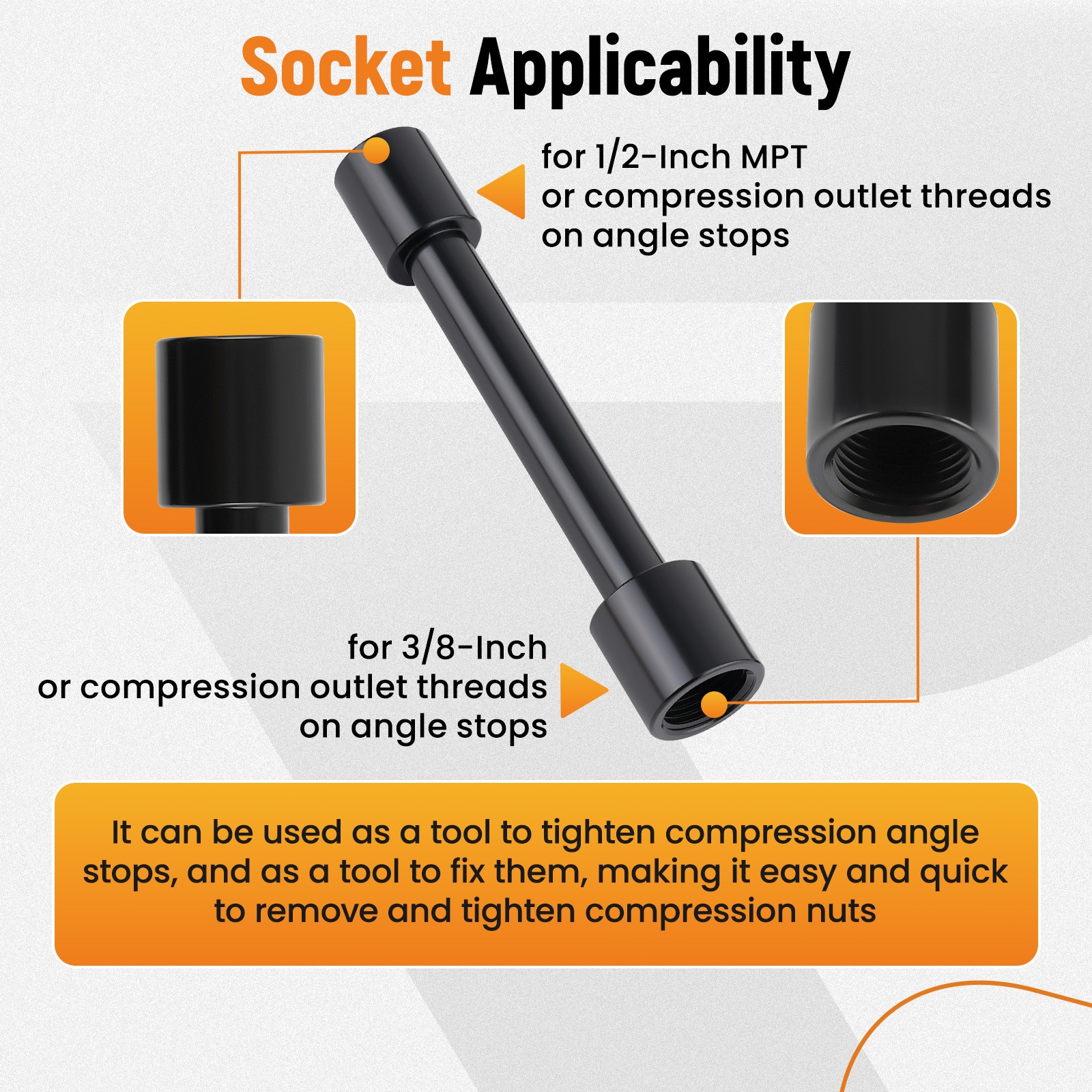 Plumbing Tools Angle Stop Angle-on Wrench Kit for Profession Plumber Wrench Kit