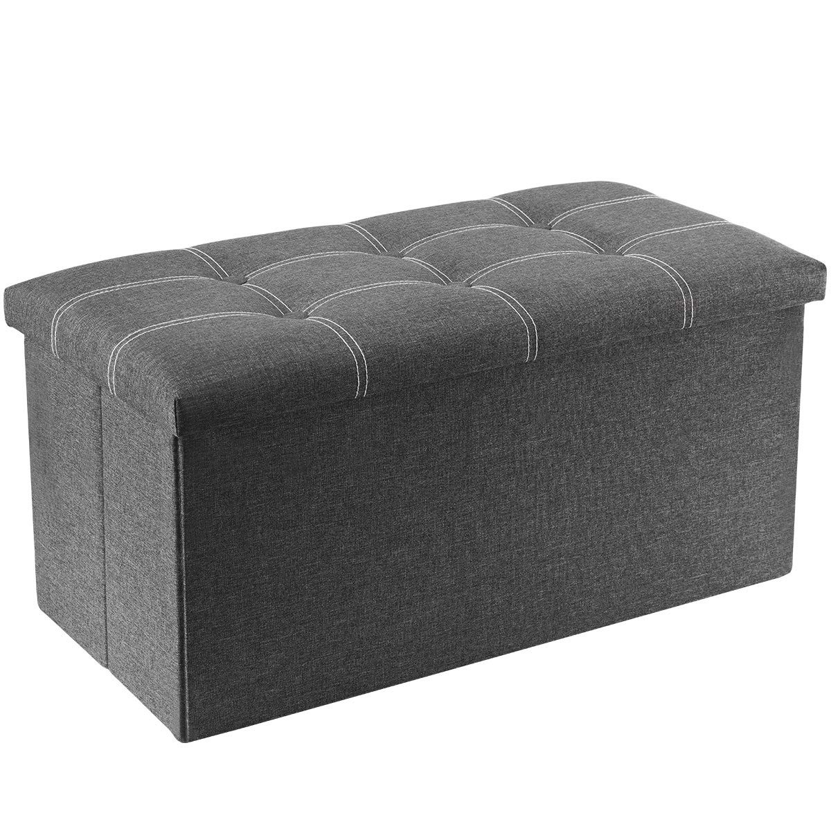 30 inches Folding Ottoman, Ottoman with Storage Footrest Seat Support 350lbs,...