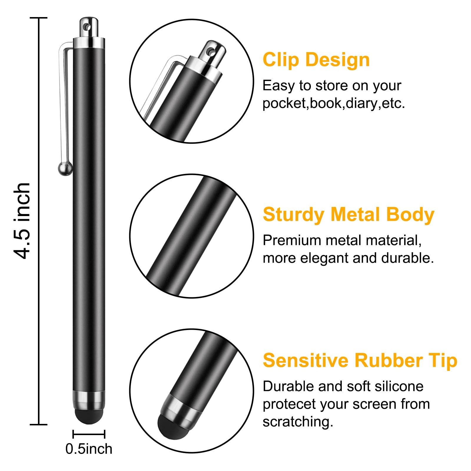 Stylus Pen [10 Pack] Universal Capacitive Touch Screen Pens for Tablets, iPad...