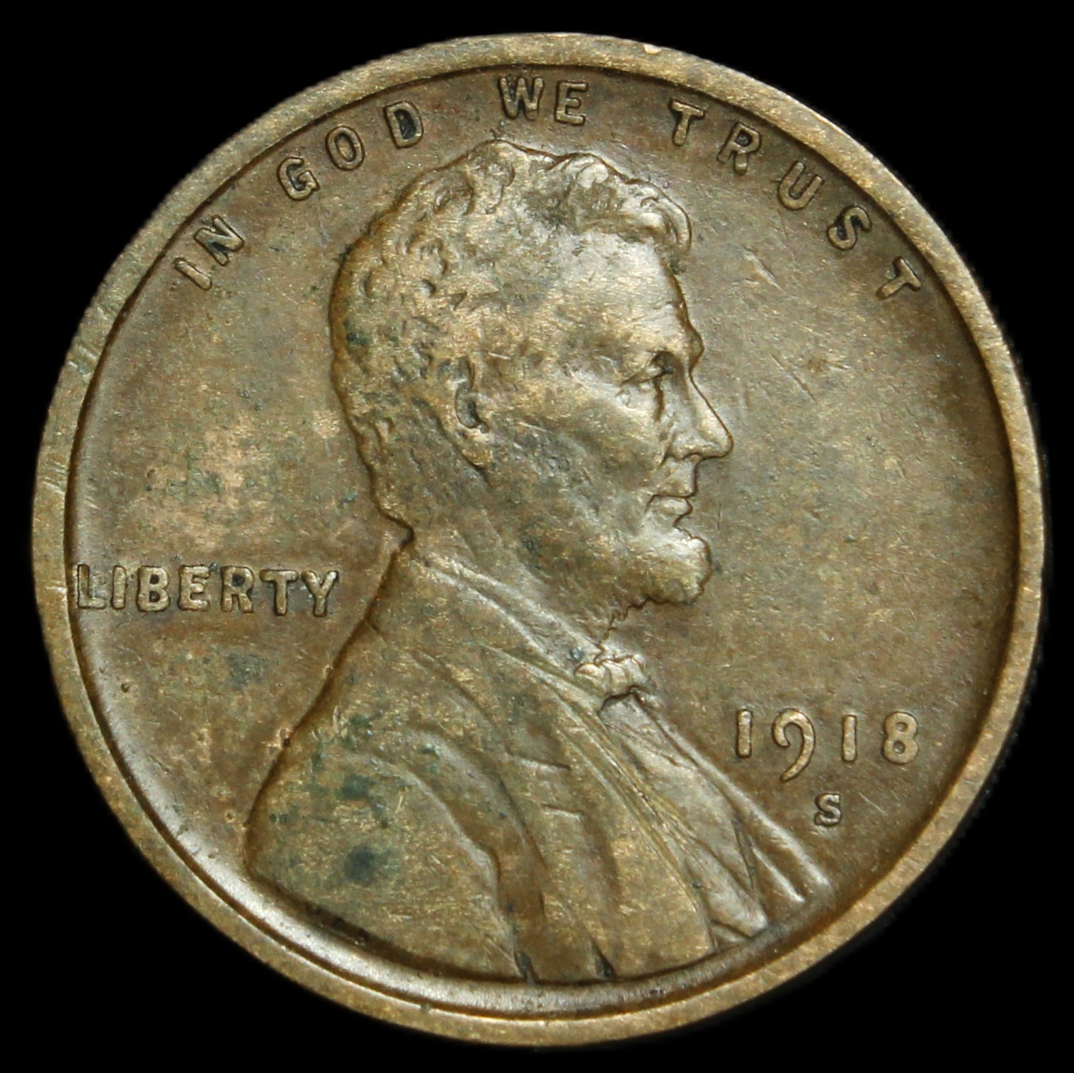 1918-S 1C BN Lincoln Cent- Choice AU - SMH 1320