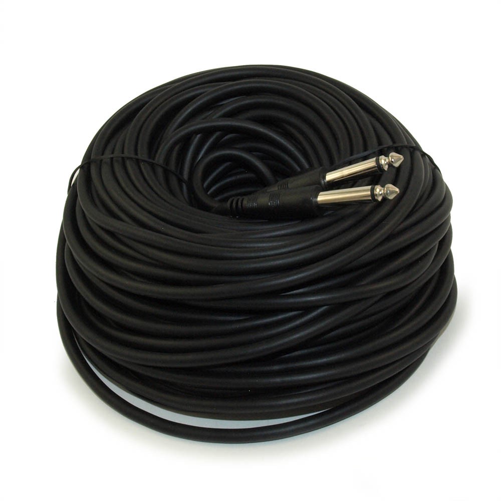 100ft 1/4inch MONO (TS) Guitar Cable  Male to Male  28AWG  Nickel Plated