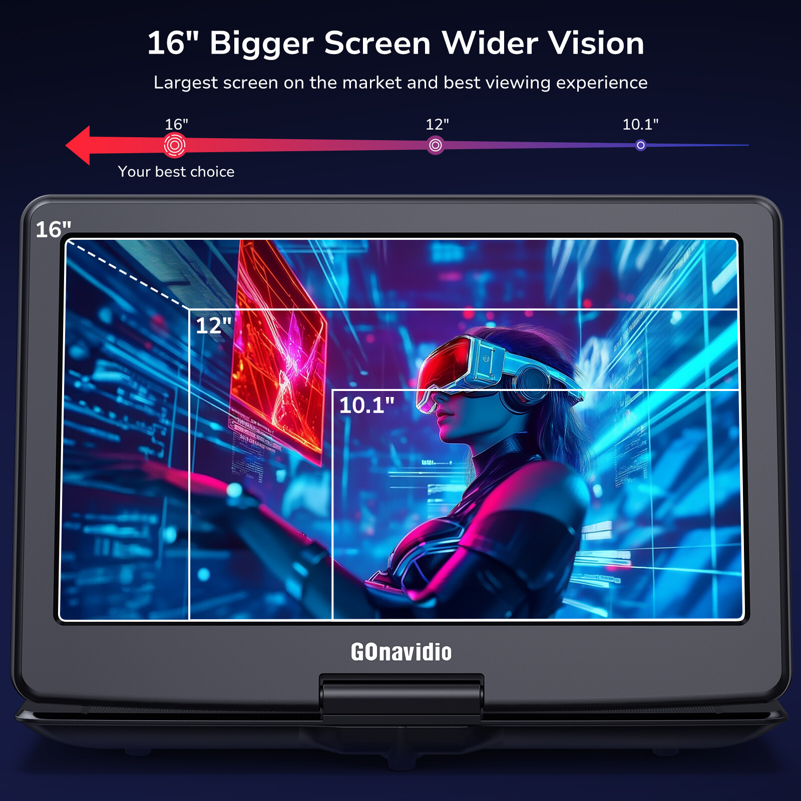 19" Full HD Portable DVD Player with 16" Screen HDMI Region Free USB Battery AV