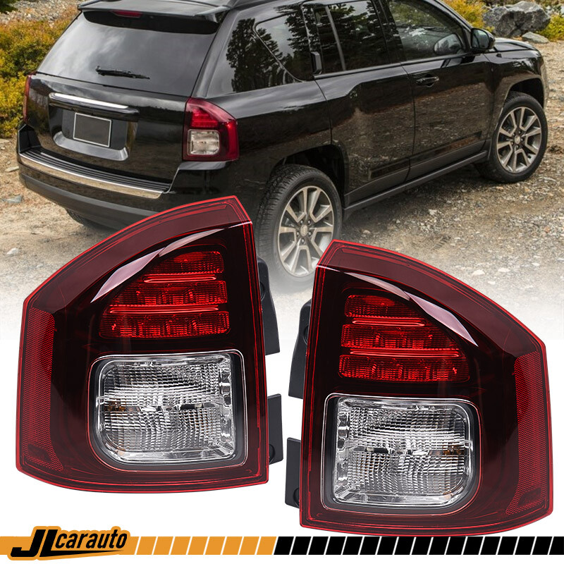 Tail Lights For Jeep Compass 2014-2017 w/ Side Marker Brake Lamps Bulbs LH & RH