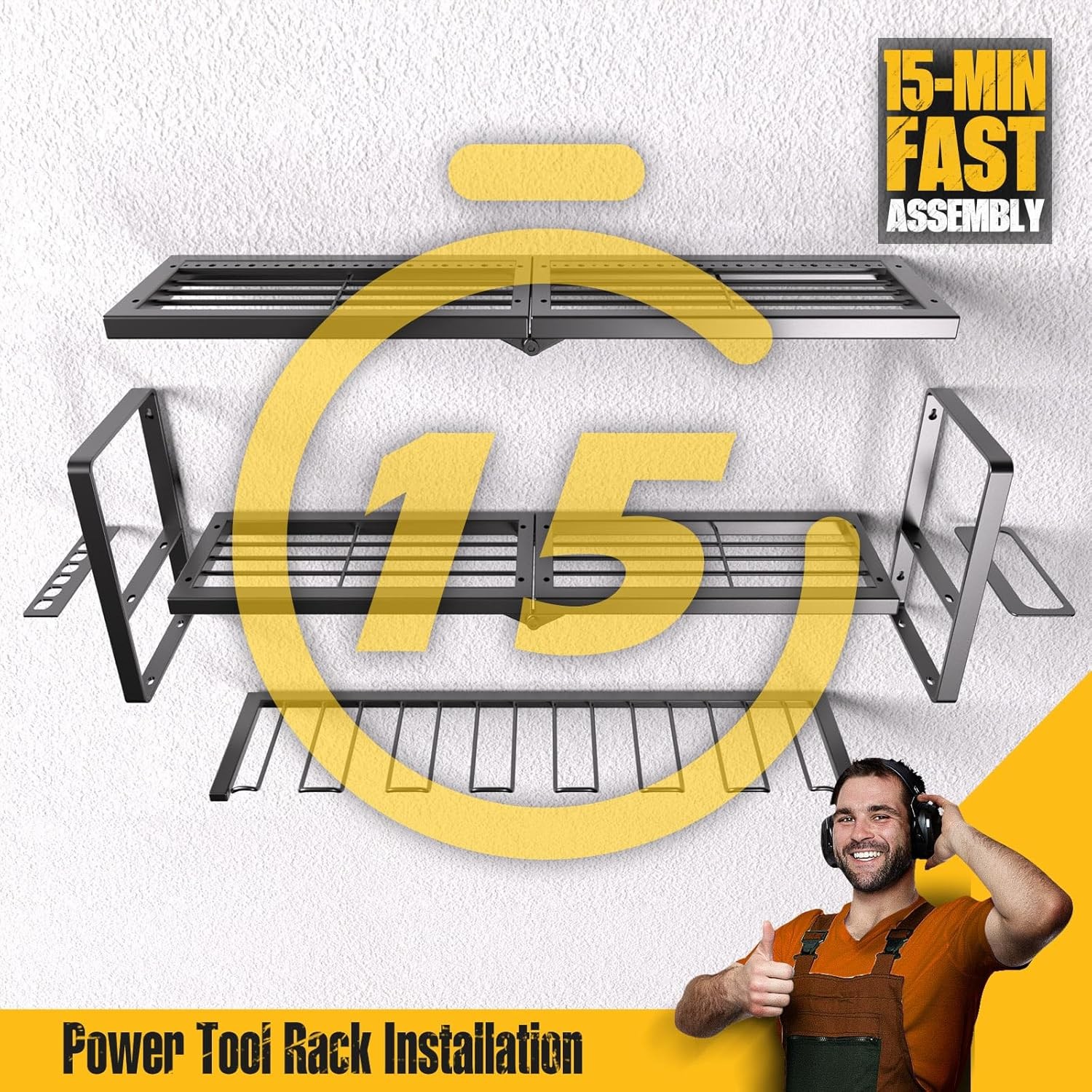 Power Tool Organizer Wall Mounted Power Tool Rack for Cordless Drill Storage