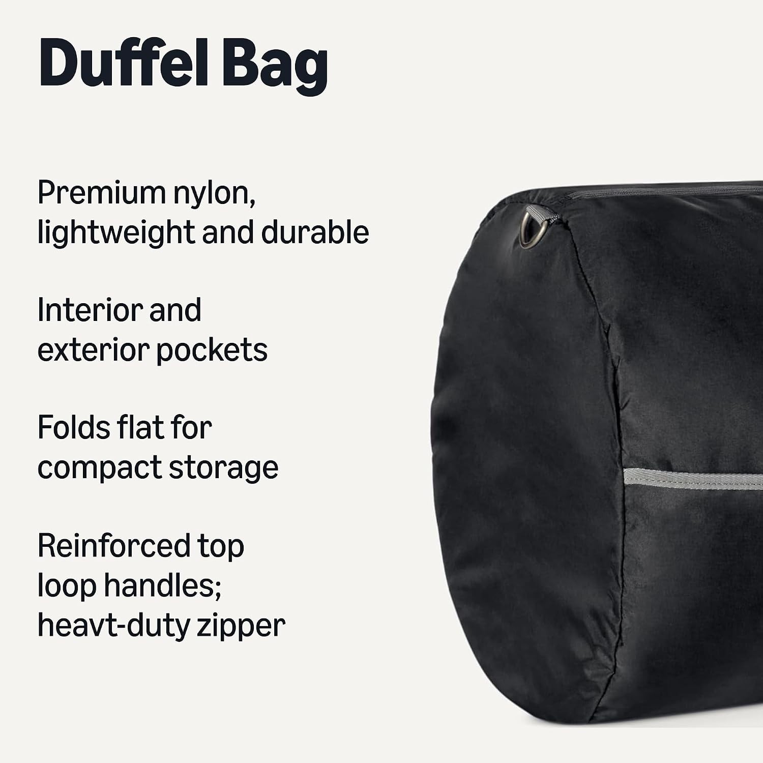 Amazon Essentials Extra Large Foldable Nylon Duffel Bag for Travel/Storage with