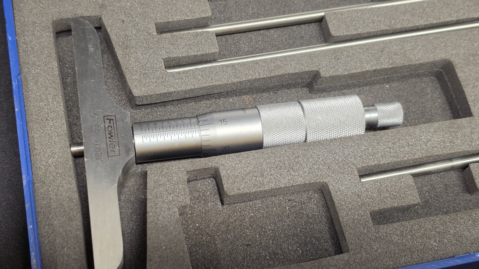 FOWLER 0 - 6" Machinist Depth Micrometer, .001", in case