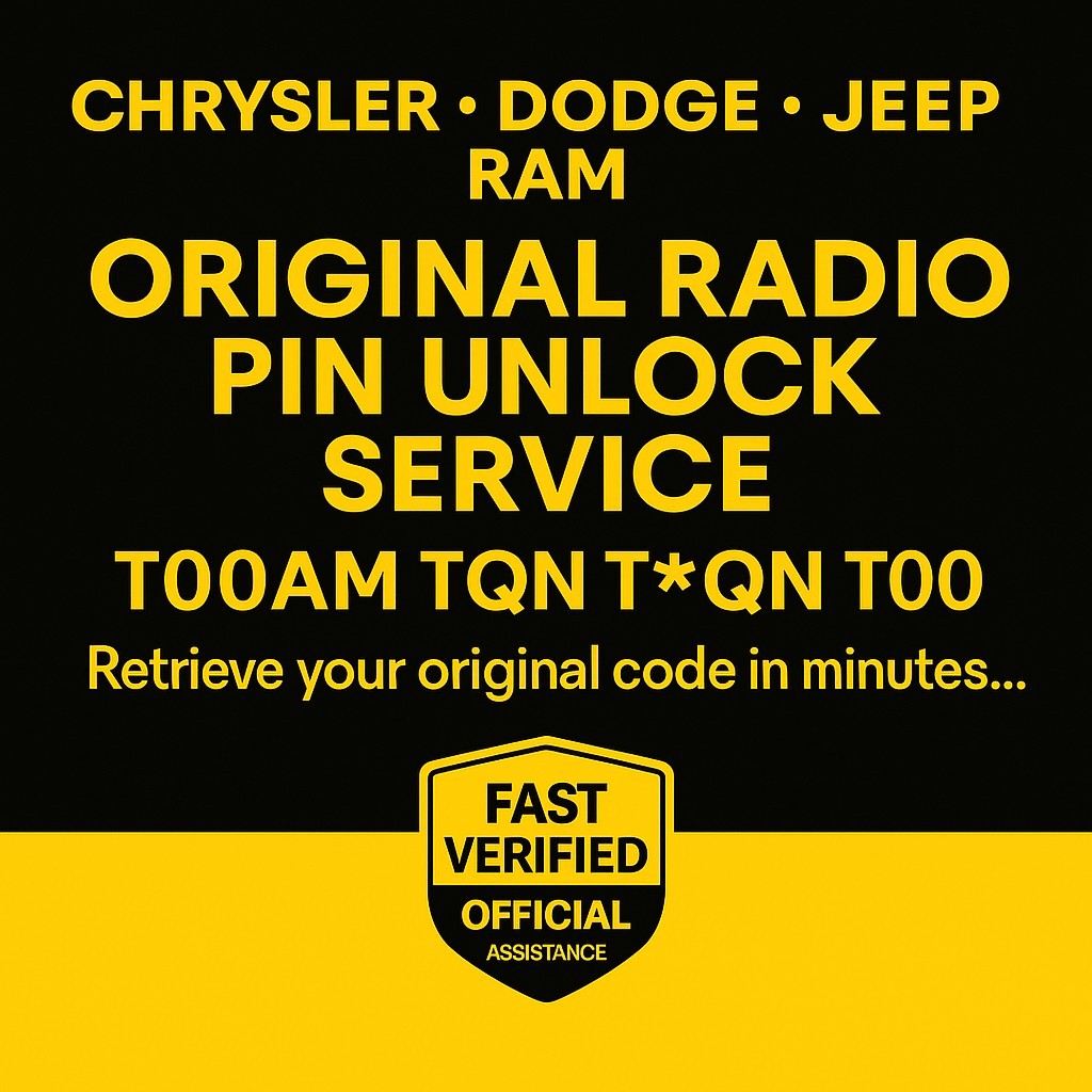 ✅ Dodge Jeep Radio Code Unlock | TOMYD TM9 T00BE T00AM | Fast Service