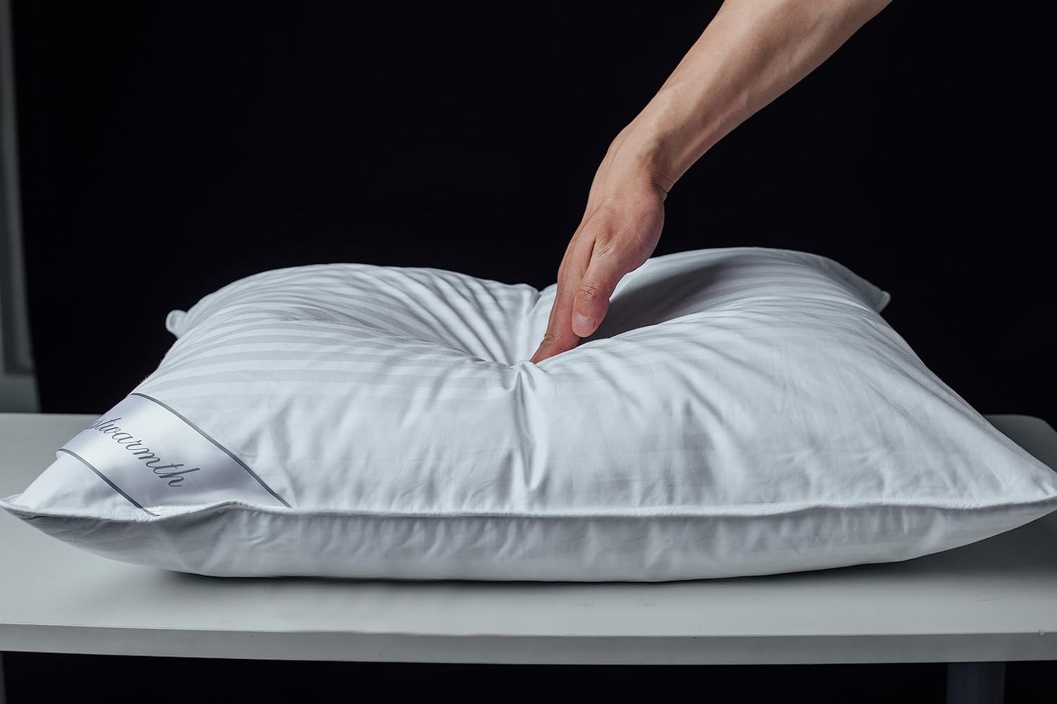 Goose Down Feather Soft Pillows One Pillow 100% Cotton Supportive Bed Pillow Str