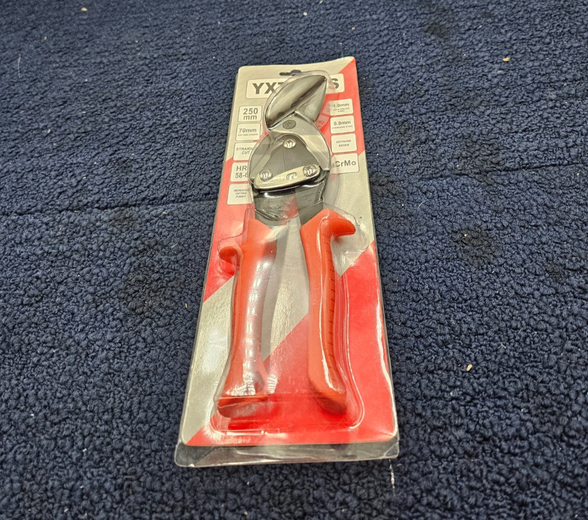 YXTOOLS Aviation Left Snips 250mm, 70mm Cutting Length Straight Cut CrMo