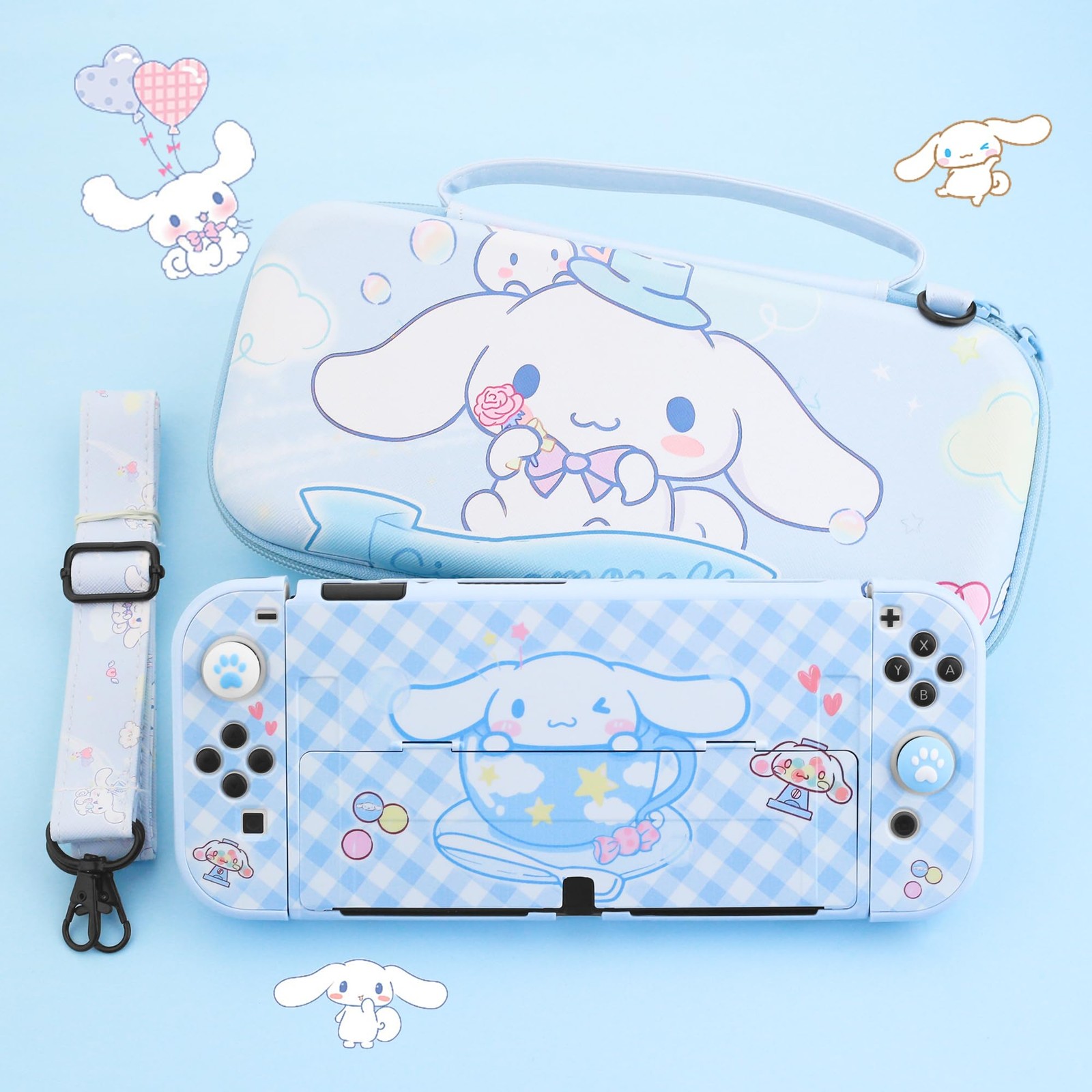 HYPERCASE Blue Dog Carrying Case for Nintendo Switch OLED, Cute Travel