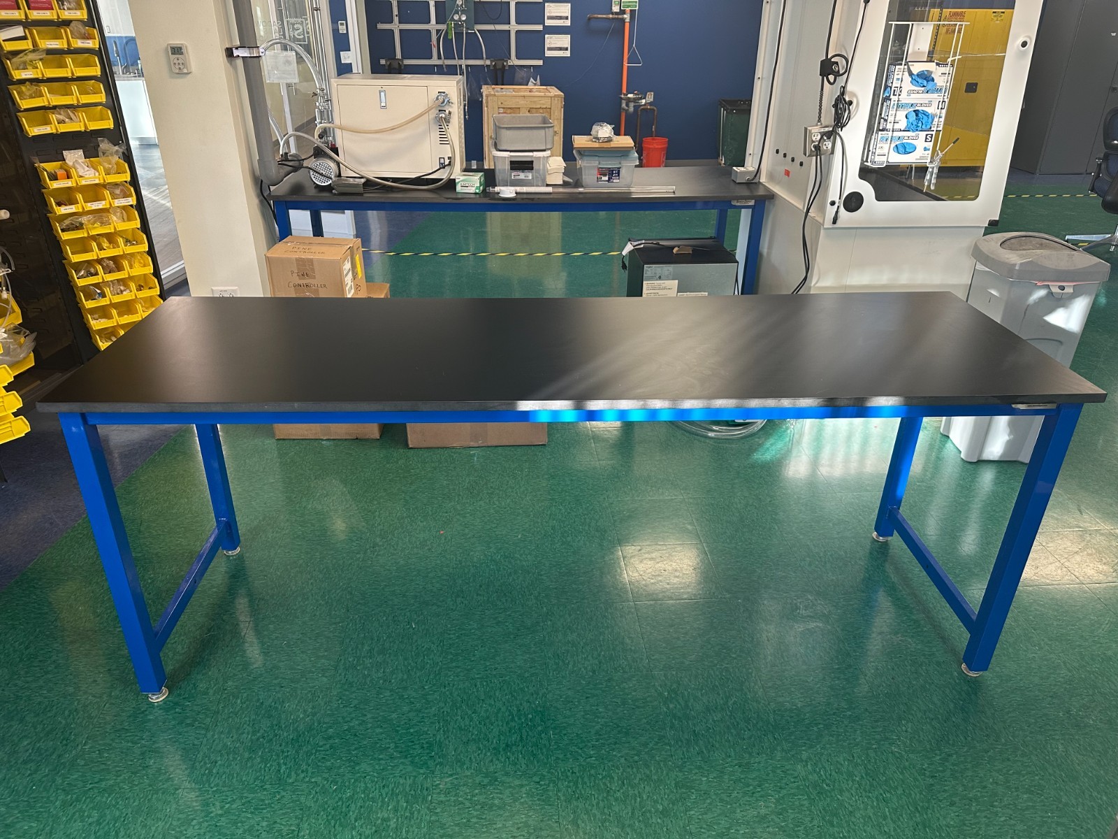 Bench Depot Workbench, Phenolic Resin, 1" Thick Sq Cut Top, 96"W x 30"D x 36"H