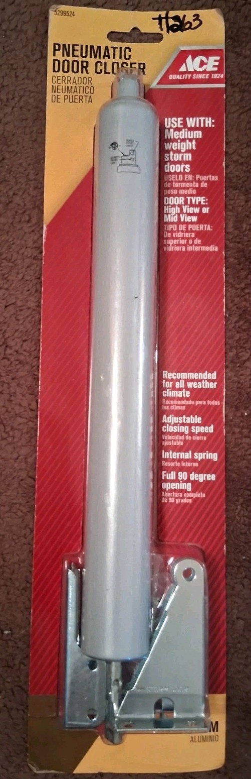ACE 5299524 Pneumatic Door Closer Aluminum Finish