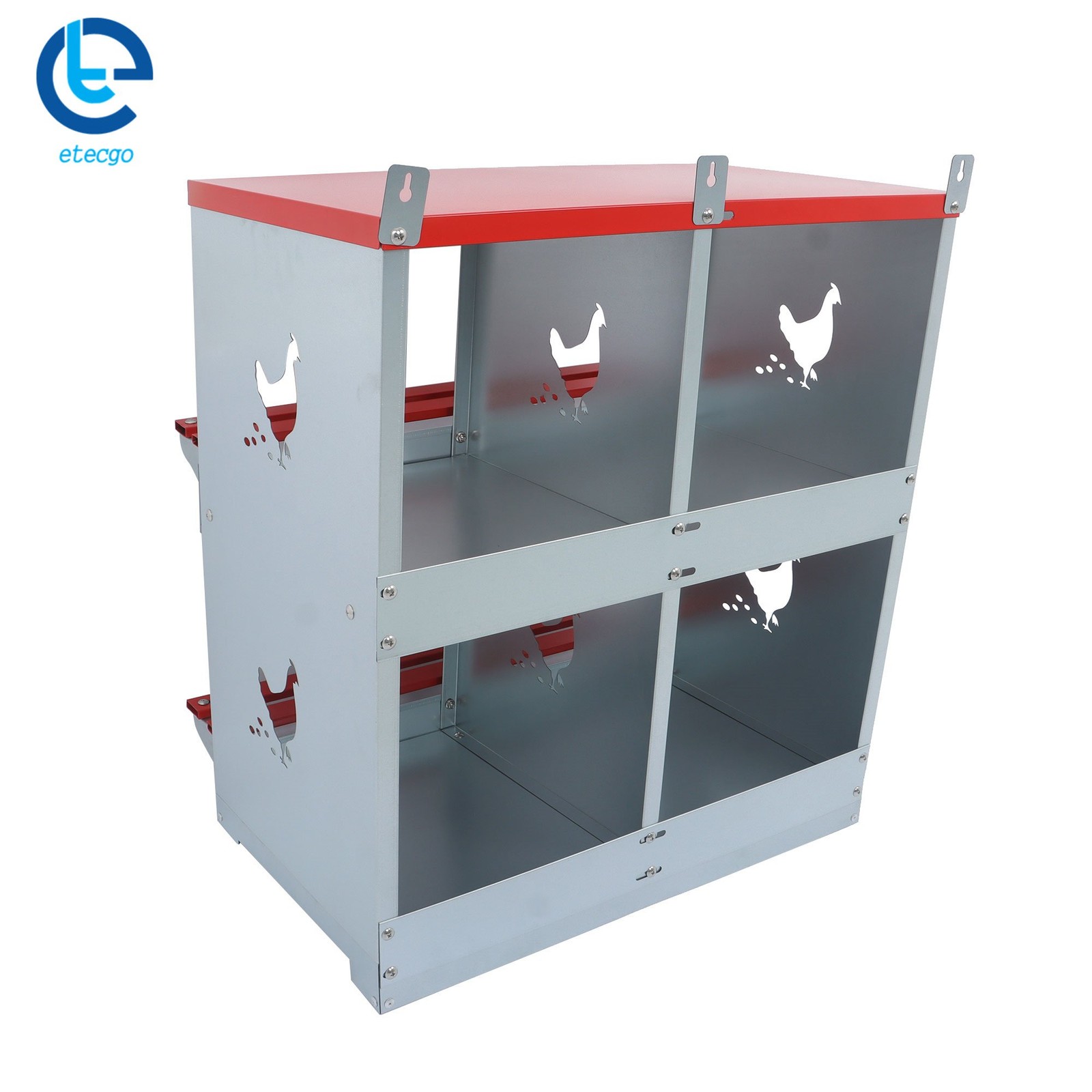 Chicken Nesting Boxes 4 Compartment Metal Poultry Nest Box Wall Mount For Hens