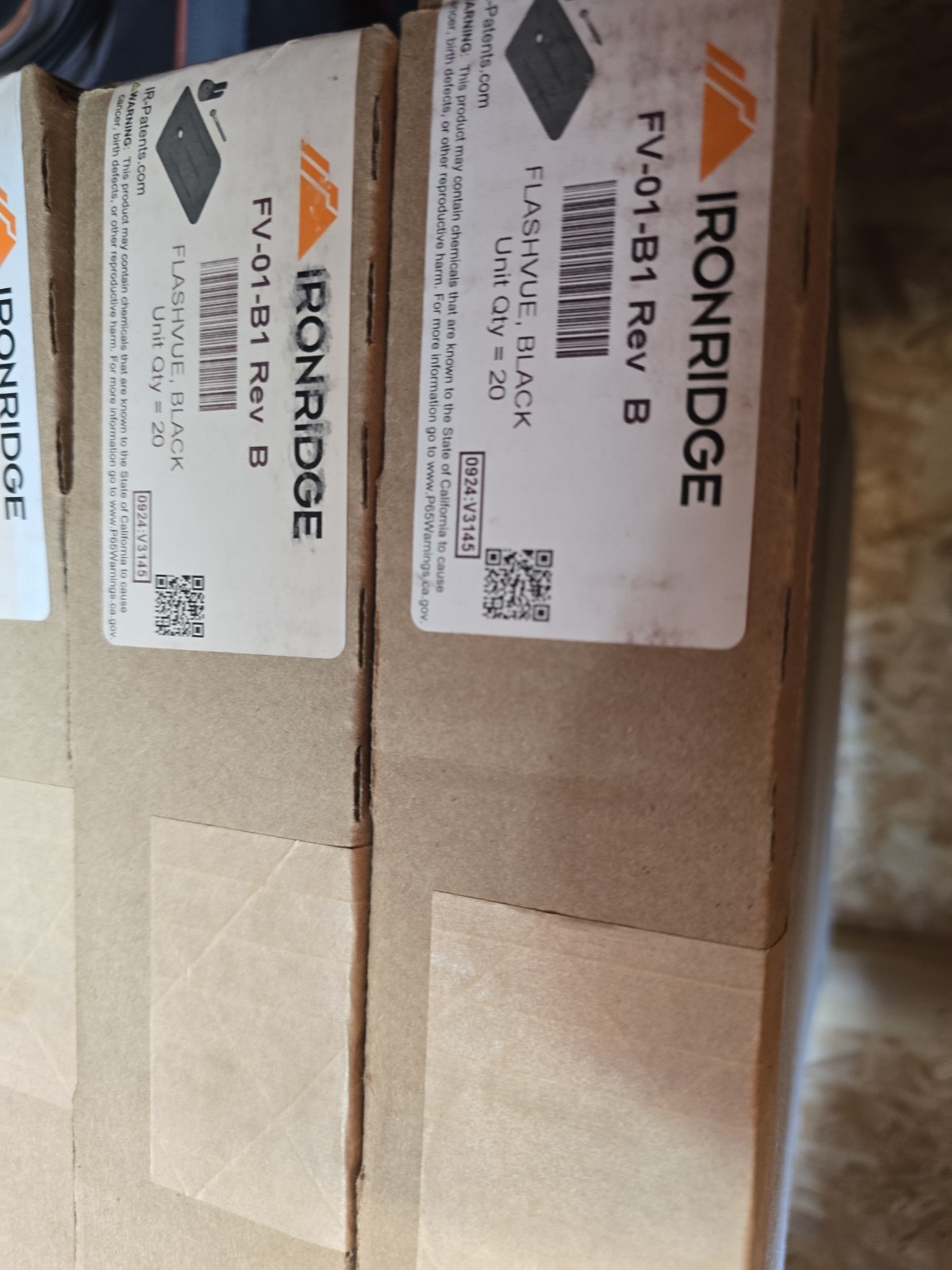 IronRidge FV-01-B1 FlashVue Black Box Of 20